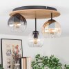 Koyoto ceiling light, globe light Ecru, black, 3-light sources