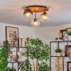 Koyoto ceiling light, globe light Ecru, black, 3-light sources