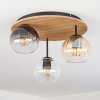 Koyoto ceiling light, globe light Ecru, black, 3-light sources
