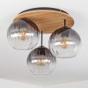 Koyoto ceiling light, globe light Ecru, black, 3-light sources