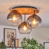 Koyoto ceiling light, globe light Ecru, black, 3-light sources