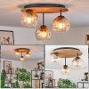 Koyoto ceiling light, globe light Ecru, black, 3-light sources