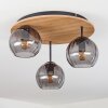 Koyoto ceiling light, globe light Ecru, black, 3-light sources
