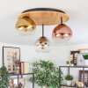 Koyoto ceiling light, globe light 50 cm Ecru, black, 3-light sources