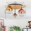 Koyoto ceiling light, globe light 50 cm Ecru, black, 3-light sources