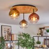 Koyoto ceiling light, globe light 50 cm Ecru, black, 3-light sources