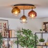 Koyoto ceiling light, globe light 50 cm Ecru, black, 3-light sources