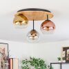 Koyoto ceiling light, globe light 50 cm Ecru, black, 3-light sources