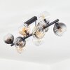 Koyoto ceiling light, globe light Amber, clear, Smoke-coloured, 10-light sources