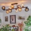 Koyoto ceiling light, globe light Amber, clear, Smoke-coloured, 10-light sources