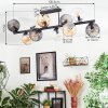 Koyoto ceiling light, globe light Amber, clear, Smoke-coloured, 10-light sources