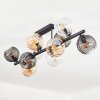 Koyoto ceiling light, globe light Amber, clear, Smoke-coloured, 10-light sources