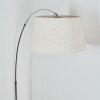 Bassagoda floor lamp, Arch lamps chrome, black, 1-light source, Fabric shade