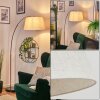 Bassagoda floor lamp, Arch lamps copper, black, 1-light source, Fabric lampshade