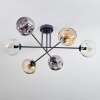 Ripoll ceiling light, globe light Amber, clear, Smoke-coloured, 6-light sources