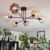 Ripoll ceiling light, globe light Amber, clear, Smoke-coloured, 6-light sources