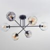 Ripoll ceiling light, globe light Amber, clear, Smoke-coloured, 6-light sources