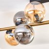 Gastor ceiling light, globe light gold, black, 10-light sources