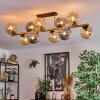 Gastor ceiling light, globe light gold, black, 10-light sources