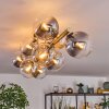 Gastor ceiling light, globe light gold, black, 10-light sources