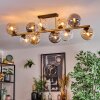 Gastor ceiling light, globe light gold, black, 10-light sources