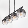 Koyoto hanging light, globe light, pendant light clear, Smoke-coloured, 4-light sources
