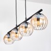 Koyoto hanging light, globe light, pendant light Amber, clear, 4-light sources
