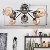 Koyoto ceiling light, globe light 85 cm Amber, Smoke-coloured, 8-light sources