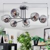 Ripoll ceiling light, globe light Smoke-coloured, 6-light sources