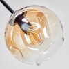 Ripoll ceiling light, globe light Amber, clear, 6-light sources