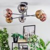 Ripoll ceiling light, globe light chrome, gold, clear, coppery, Smoke-coloured, 6-light sources