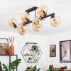 Koyoto ceiling light, globe light Amber, 10-light sources