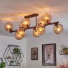 Koyoto ceiling light, globe light Amber, 10-light sources