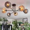 Ripoll ceiling light, globe light Amber, Smoke-coloured, 6-light sources