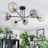Ripoll ceiling light, globe light Amber, clear, Smoke-coloured, 6-light sources