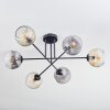 Ripoll ceiling light, globe light Amber, clear, Smoke-coloured, 6-light sources