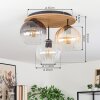 Koyoto ceiling light, globe light Ecru, black, 3-light sources