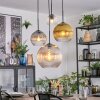 Koyoto hanging light, globe light, Cluster pendant lamp Amber, gold, clear, Smoke-coloured, 4-light sources
