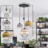 Koyoto hanging light, globe light, Cluster pendant lamp Amber, gold, clear, Smoke-coloured, 4-light sources