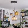 Koyoto hanging light, globe light, Cluster pendant lamp Amber, gold, clear, Smoke-coloured, 4-light sources