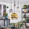 Koyoto hanging light, globe light, Cluster pendant lamp Amber, gold, clear, Smoke-coloured, 4-light sources