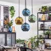 Ripoll hanging light, globe light, Cluster pendant lamp blue, gold, green, 4-light sources