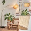 Sabadim floor lamp, Arch lamps brass, black, 1-light source, Fabric shade