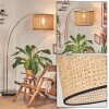 Ramila floor lamp, Arch lamps brass, black, 1-light source, Fabric lampshade