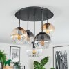 Koyoto ceiling light, globe light 45 cm Amber, clear, Smoke-coloured, 5-light sources