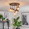 Koyoto ceiling light, globe light 45 cm Amber, clear, Smoke-coloured, 5-light sources