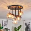 Koyoto ceiling light, globe light 45 cm Amber, clear, Smoke-coloured, 5-light sources