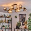 Koyoto ceiling light, globe light gold, black, 10-light sources