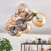 Koyoto ceiling light, globe light gold, black, 10-light sources