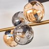 Koyoto ceiling light, globe light gold, black, 10-light sources